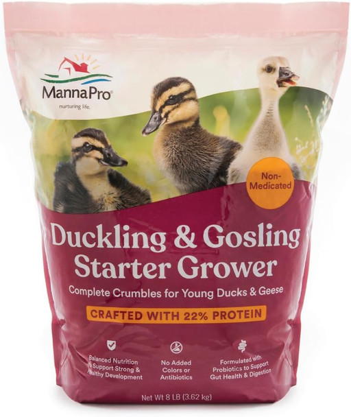 Manna Pro Duck Starter Grower Crumblenon-Medicated & Supports Healthy Digestion 8 Pounds Manna Pro Duck Starter Grower Crumblenon-Medicated & Supports Healthy Digestion 8 Pounds