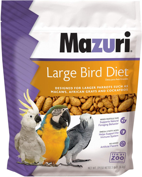 Mazuri Nutritionally Complete Food For Large Birds 3 Pound (3 Lb.) Bag