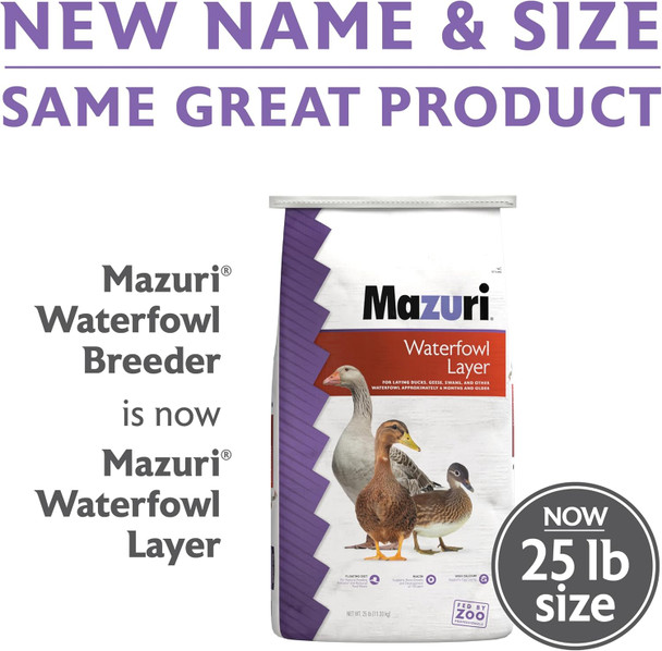 Mazuri Waterfowl Layer Food For Ducks & Geese (25 Lb) Mazuri Waterfowl Layer Food For Ducks & Geese (25 Lb)