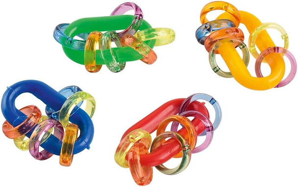 Medium Chain Link Rattle Parrot Foot Toys - Pack Of 4