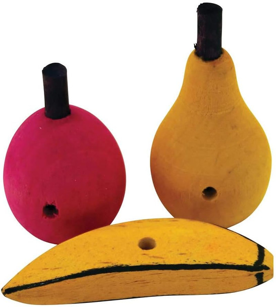 Northern Parrots Wood Fruit Chews Parrot Foot Toys Pack Of 3