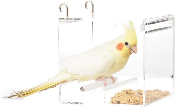 Parrot Food Mate - Acrylic Less Mess Feeder - Small Parrot Food Mate - Acrylic Less Mess Feeder - Small