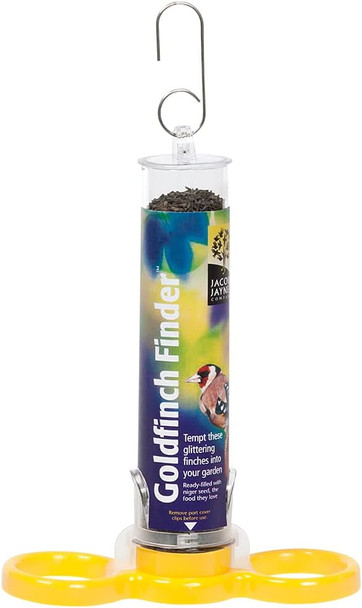 Pre-Filled Niger Bird Feeders For Garden Birds - Jacobi Jayne® Goldfinch Finder - Hanging Bird Feeders For Small Birds. Niger Bird Feeder Hanging Wire Includedstd