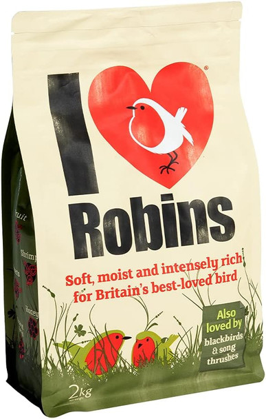Robin Food 2Kg - I Love Robins - Super-Rich High Energy Bird Food For Robins, Blackbirds And Thrushes, Brownilr-2 Robin Food 2Kg - I Love Robins - Super-Rich High Energy Bird Food For Robins, Blackbirds And Thrushes, Brownilr-2