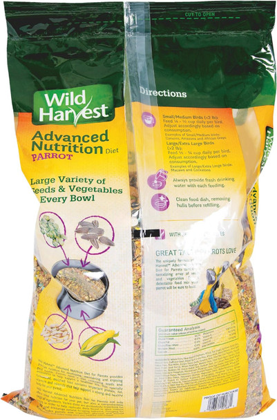 Wild Harvest Advanced Nutrition Parrot 8 Pound Bag,White Wild Harvest Advanced Nutrition Parrot 8 Pound Bag,White