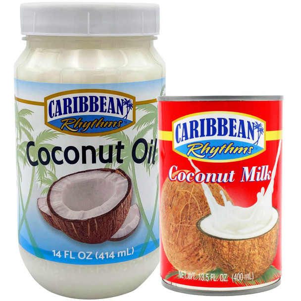 Caribbean Rhythms Coconut Oil, 14 Oz. + Coconut Milk 13.5 Fl. Oz