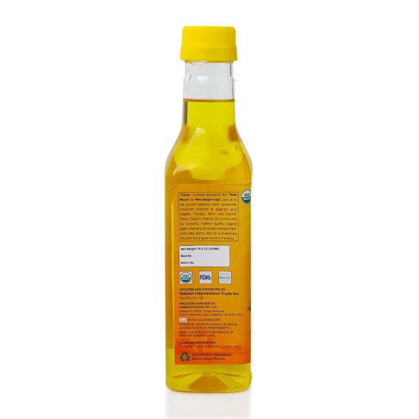 Darsa Organics Peanut Oil Usda Organic Non-Gmo Chemical- Premium Quality Cold Pressed Organic Groundnut Oil