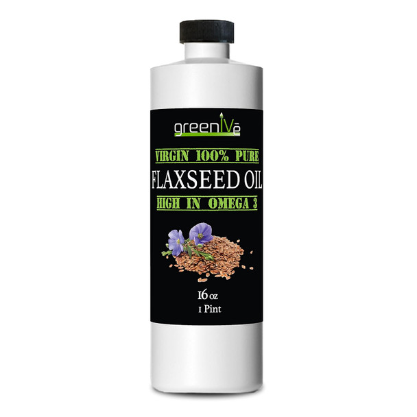 Greenive Flax Seed Oil 100% Pure Cold Pressed High Omegas Exclusively On (16 Fl Oz) Greenive Flax Seed Oil 100% Pure Cold Pressed High Omegas Exclusively On (16 Fl Oz)