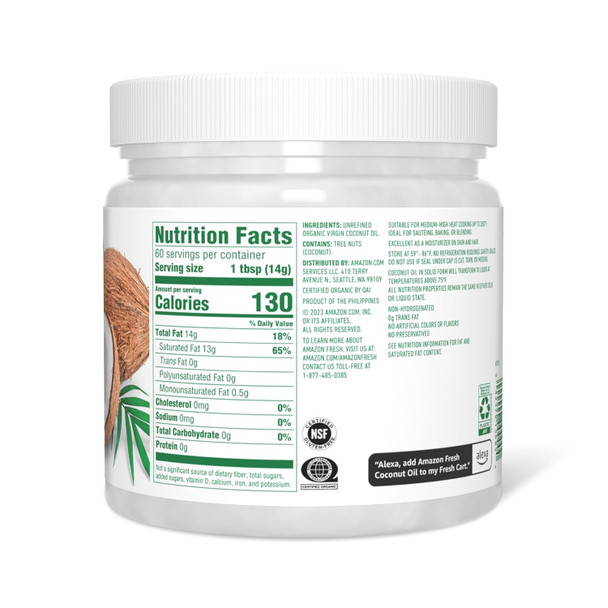 Fresh, Organic Virgin Coconut Oil, 30 Fl Oz (Previously Happy Belly, Packaging May Vary) Fresh, Organic Virgin Coconut Oil, 30 Fl Oz (Previously Happy Belly, Packaging May Vary)
