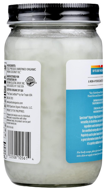Spectrum Organic Virgin Coconut Oil, Unrefined, 14 Oz (Pack Of 2)