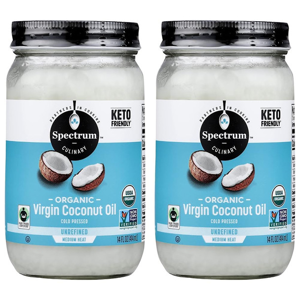 Spectrum Organic Virgin Coconut Oil, Unrefined, 14 Oz (Pack Of 2) Spectrum Organic Virgin Coconut Oil, Unrefined, 14 Oz (Pack Of 2)