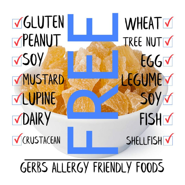 Gerbs Dried Pineapple Cubes, 2 Lbs - Preservative  & Unsulfured - Top 14 Food Allergy  & Non Gmo - Product Of Thailand