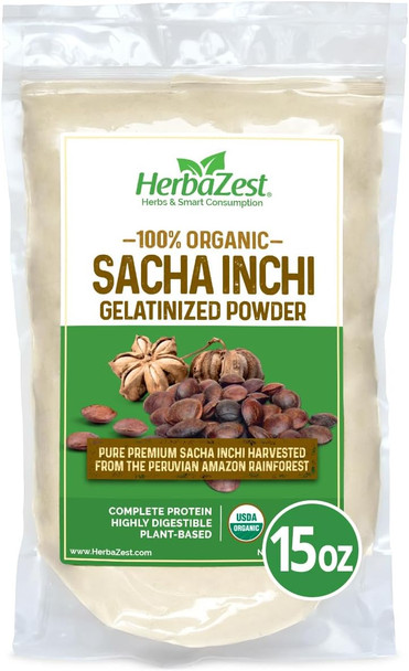 Herbazest Sacha Inchi Protein Powder Organic - 15Oz - Usda , Vegan & Gluten- Superfood - Perfect For Smoothies, Baking, Yogurt, Hot Cereal & Savory Dishes Herbazest Sacha Inchi Protein Powder Organic - 15Oz - Usda , Vegan & Gluten- Superfood - Perfect For Smoothies, Baking, Yogurt, Hot Cereal & Savory Dishes