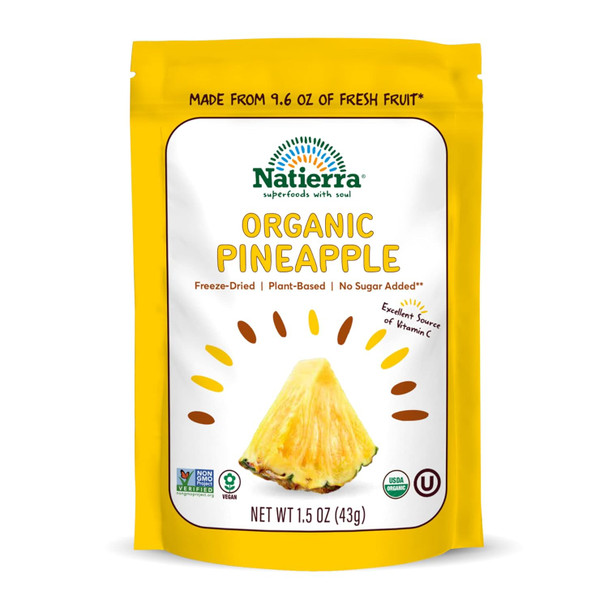 Natierra Nature'S Organic Ze-Dried Pineapples  Gluten  & Vegan  1.5 Ounce Natierra Nature'S Organic Ze-Dried Pineapples  Gluten  & Vegan  1.5 Ounce