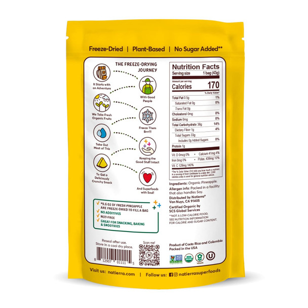 Natierra Nature'S Organic Ze-Dried Pineapples  Gluten  & Vegan  1.5 Ounce Natierra Nature'S Organic Ze-Dried Pineapples  Gluten  & Vegan  1.5 Ounce