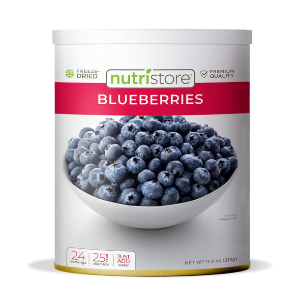 Nutristore Ze Dried Blueberries  #10 Can Fruit  Perfect Healthy Snacks  Bulk Survival Emergency Food Storage Supply  Low Carb/Calorie Canned Camping/Backpacking Supplies  25 Year Shelf Life