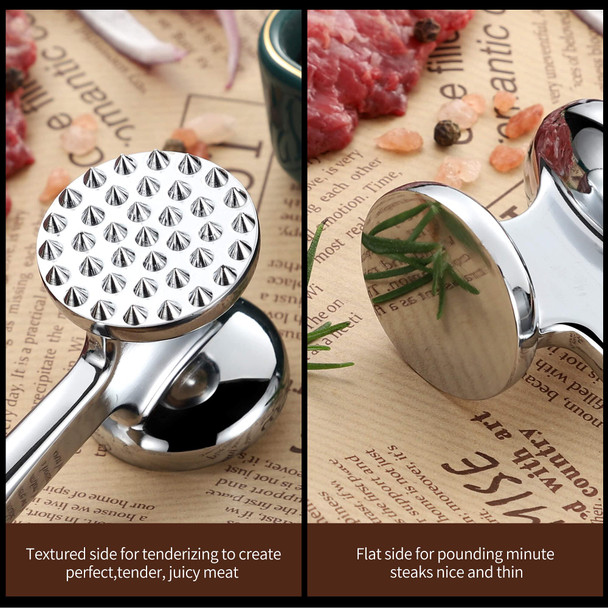 Aowoto Meat Tenderizer Hammer Mallet Tool Pounder For Tenderizing Steak Beef And Poultry. With Rubber Comfort Grip Handle.Dishwasher Easy Aowoto Meat Tenderizer Hammer Mallet Tool Pounder For Tenderizing Steak Beef And Poultry. With Rubber Comfort Grip Handle.Dishwasher Easy