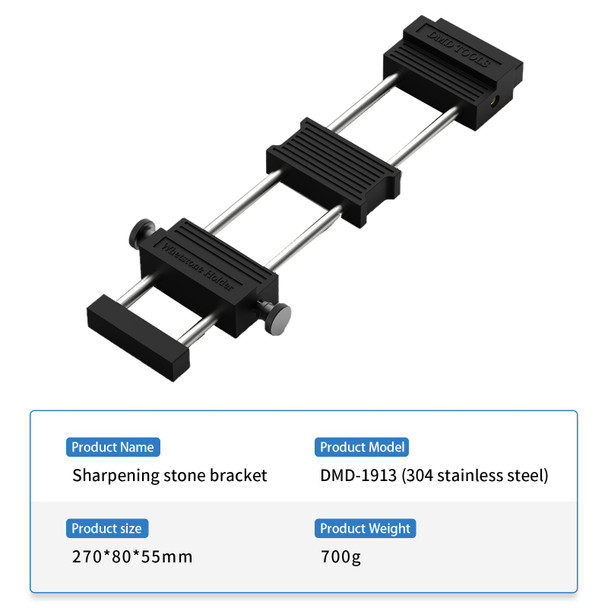 Dmd Whetstone Holder With Quick-Adjust Knob  Heavy-Duty Stainless Steel & Non-Slip Rubber Base  Universal Sharpening Stone Clamp For Knives & Tools