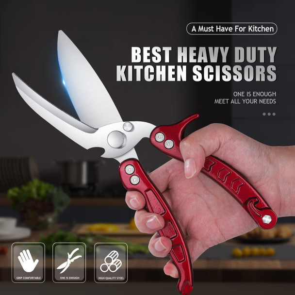 Dragon Riot Heavy Duty Poultry Shears - A Must Have Kitchen Shears For Chicken And Meat Cutting - Dishwasher Safe And Stainless Food Kitchen Scissors For Thanksgiving