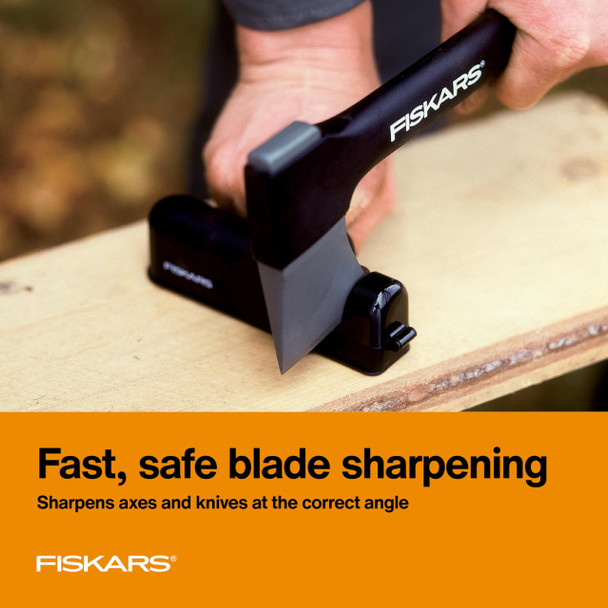 Fiskars Axe And Knife Blade Sharpener - Outdoor And Backyard Tools - Black