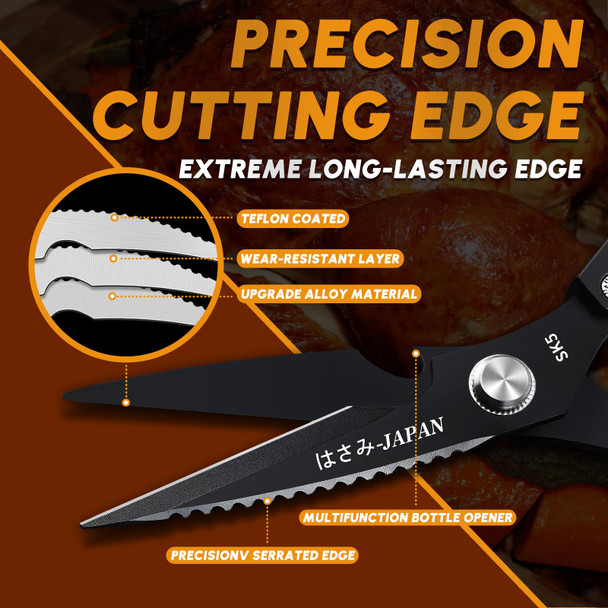 Huusk Kitchen Shears Set Heavy Duty Poultry Shears Japanese Kitchen Scissors For Meat Chicken Bones And Turkey