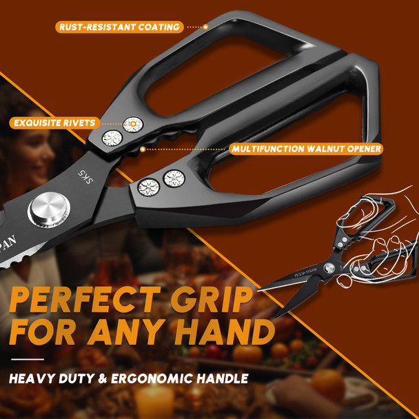 Huusk Kitchen Shears Set Heavy Duty Poultry Shears Japanese Kitchen Scissors For Meat Chicken Bones And Turkey