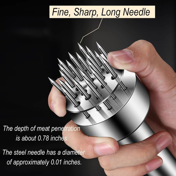 Kloahmo Stainless Steel Meat Tenderizer Tool 21 Sharp Needles Meat Piercing Tenderizing Steak Beef Chicken Pork Barbecue Marinating Small Meat Grinder Kloahmo Stainless Steel Meat Tenderizer Tool 21 Sharp Needles Meat Piercing Tenderizing Steak Beef Chicken Pork Barbecue Marinating Small Meat Grinder