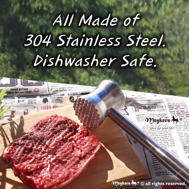 Meykers Meat Tenderizer Mallet  304 Stainless Steel  Dishwasher Safe  Meat Pounder Hammer Flattner Beater  Kitchen Tool For Steak Chicken Poultry Food  Ablandador De Carne Martillo Para Carne Meykers Meat Tenderizer Mallet  304 Stainless Steel  Dishwasher Safe  Meat Pounder Hammer Flattner Beater  Kitchen Tool For Steak Chicken Poultry Food  Ablandador De Carne Martillo Para Carne