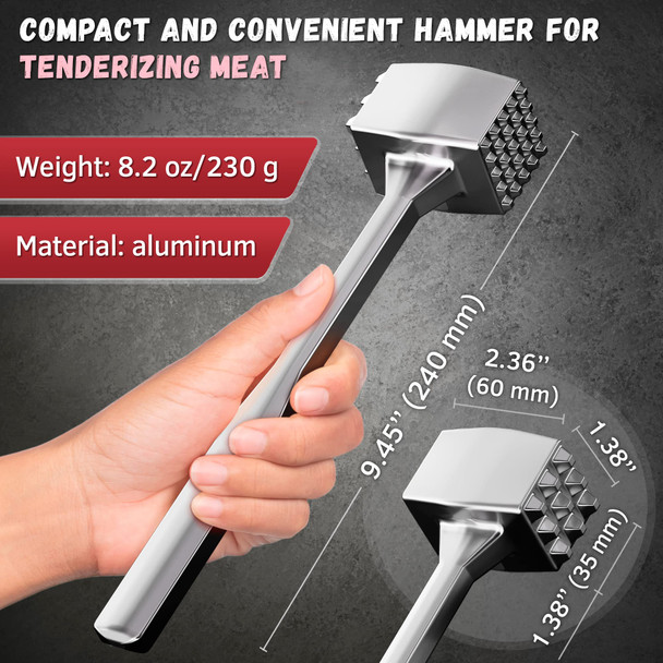 Mhh Meat Tenderizer 1 Pcs Aluminium Mallet Dual-Sided - Tenderizer Tool Kitchen Pounder - Home Hammer For Tenderizing Ice Steak Stainless Veal & Chicken Safe Beater 1309479 Mhh Meat Tenderizer 1 Pcs Aluminium Mallet Dual-Sided - Tenderizer Tool Kitchen Pounder - Home Hammer For Tenderizing Ice Steak Stainless Veal & Chicken Safe Beater 1309479