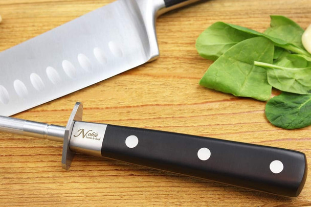 Noble Home & Chef Professional Honing Steel 12” Magnetized For Safety No Rust No Cheap Plastic Noble’S Knife Sharpener Has An Oval Handle For A Firm Grip And Is Built For Daily Use Perfect For Chefs
