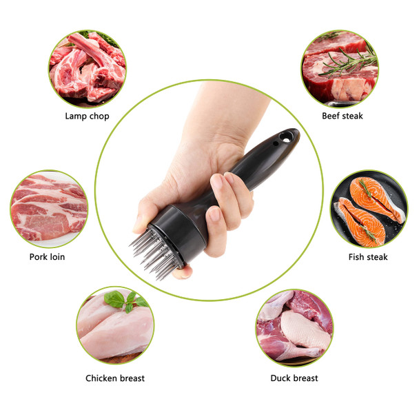 Olulu Meat Tenderizer Olulu Stainless Steel Needle Ultra Sharp 20 Blades Meat Tenderizer Tool For Tenderizing Chicken Beef Steak Veal And Pork