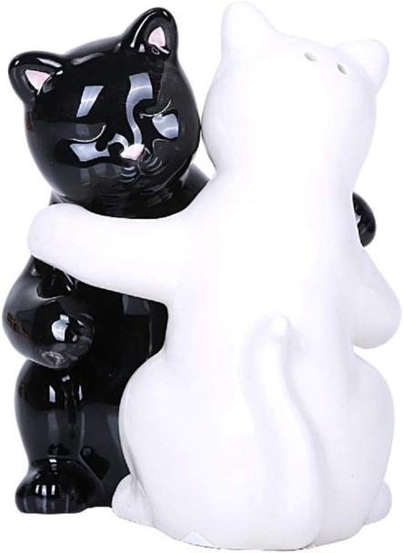 Pacific ware Pacific ware Hugging White And Black Magnetic Ceramic Salt And Pepper Shakers Set