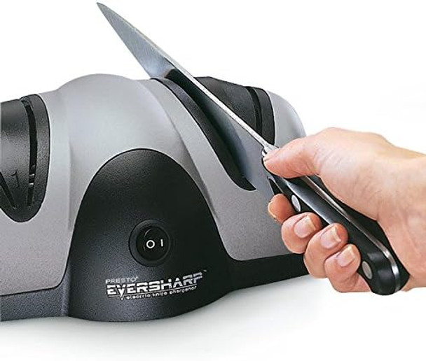Presto 08800 Eversharp Electric Knife Sharpener 2-Stage System Silver/Black