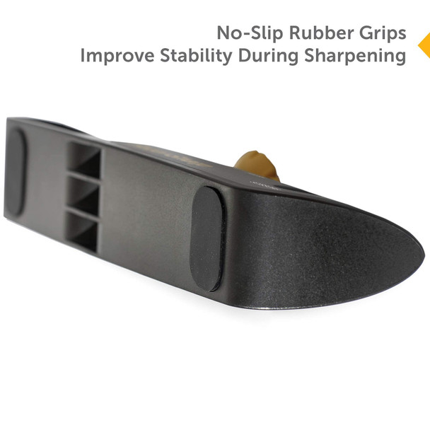 Razorsharp Knife Sharpener With Adjustable Angle Guide — Diamond-Coated Ceramic Sharpening Stones For All Knives Including Precision Kitchen Professional Chef'S Knives — Non-Slip Rubber Edge Grip