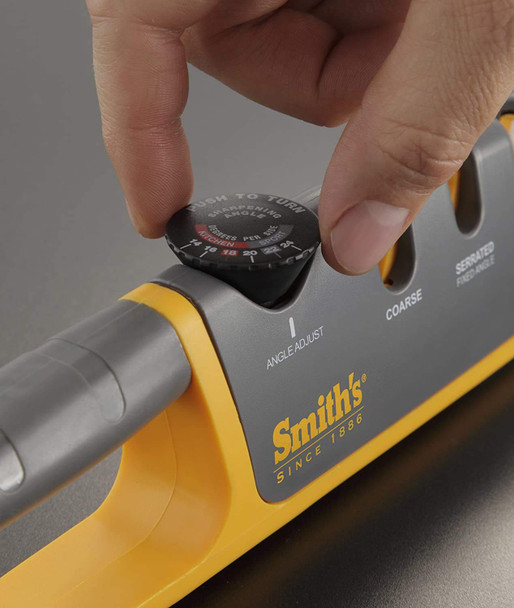 Smith'S Adjustable Manual Knife Sharpener Gray/Yellow S-50264 Smith'S Adjustable Manual Knife Sharpener Gray/Yellow S-50264