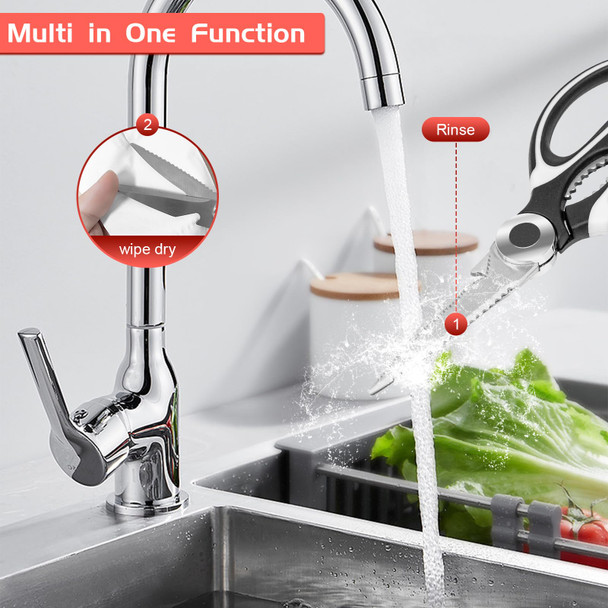 Szhlux 2-Pack Kitchen Scissors Heavy Duty Premium Sharp Kitchen Shears For Food Fish Meat Bones Poultry And Vegetables With Strong Stainless Steel Blades Multi Purpose Cooking Scissors