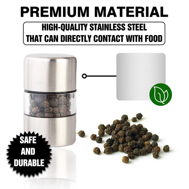 Uaiagm Mini Salt And Pepper Grinder Spice Mill Shakers Portable And Travel-Friendly Ceramic Grinders Small Size For Home Restaurant Camping Uaiagm Mini Salt And Pepper Grinder Spice Mill Shakers Portable And Travel-Friendly Ceramic Grinders Small Size For Home Restaurant Camping