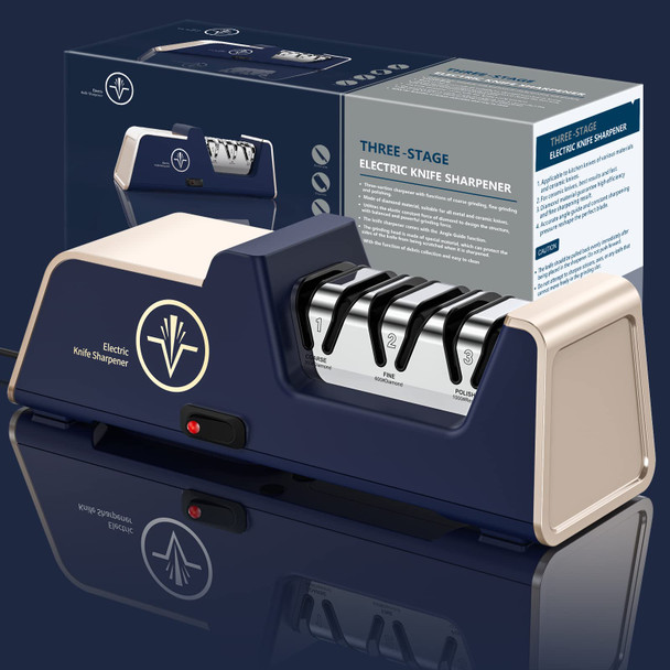 Vidome Professional Electric Knife Sharpener With 100% Diamond Abrasives And Precision Angle Guides For Kitchen Straight Edge&Ceramic Knife Work Sharp 3-Stage Champagne Gold Afilador De Cuchillos Vidome Professional Electric Knife Sharpener With 100% Diamond Abrasives And Precision Angle Guides For Kitchen Straight Edge&Ceramic Knife Work Sharp 3-Stage Champagne Gold Afilador De Cuchillos