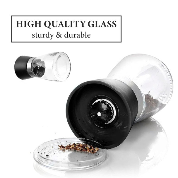 Vikrom Manual Refillable Pepper Grinder - 6 Oz Refillable  Grinders For Pepper Salt And Other Spices Adjustable Rotor With 5 Settings Scratch-Resistant  Good For Home & Professional Use Vikrom Manual Refillable Pepper Grinder - 6 Oz Refillable  Grinders For Pepper Salt And Other Spices Adjustable Rotor With 5 Settings Scratch-Resistant  Good For Home & Professional Use