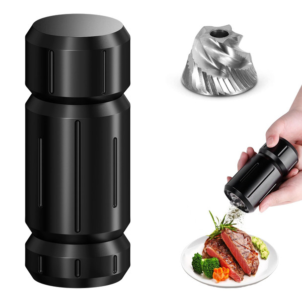 Whiterhino Pepper Grinder Mill Heavy Duty High Output Aluminum Pepper Grinder Refillable Spice Salt Grinder With Bottom Magnet Design Stainless Steel Burrs&Adjustable Coarseness  Set