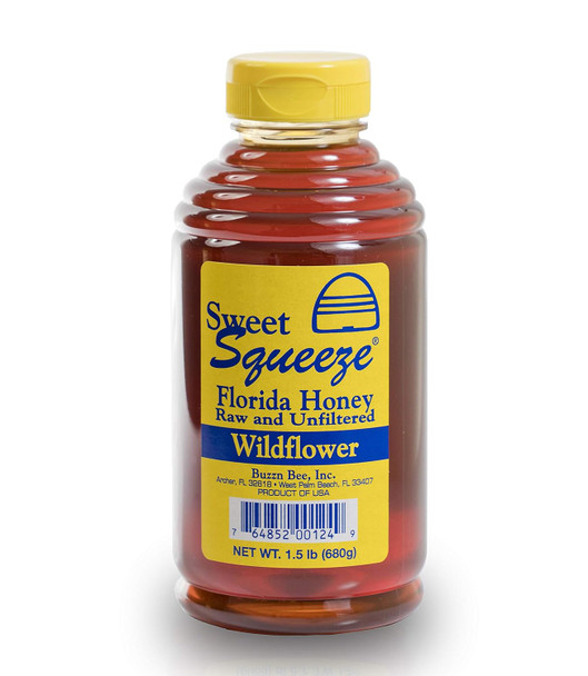Buzzn Bee Raw Florida Honey - Unpasteurized and Unfiltered (Wildflower, 1.5 Pound)