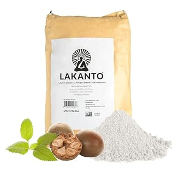 Lakanto Powdered Monk Fruit Sweetener with Erythritol - Bulk Powdered Sugar Substitute, Baking, Extract, Sugar Replacement (Powdered - 20 kg)