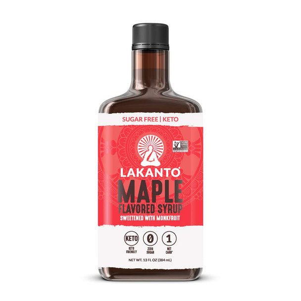 Lakanto Sugar Maple Syrup - Monk Fruit Sweetener, Keto Diet Friendly, Vegan, 1g Net Carbs, Pancakes, Waffles, Oatmeal, Coffee, Tea, Granola, Frosting, Marinade, Dressing (13 Fl Oz - Pack of 1) Lakanto Sugar Maple Syrup - Monk Fruit Sweetener, Keto Diet Friendly, Vegan, 1g Net Carbs, Pancakes, Waffles, Oatmeal, Coffee, Tea, Granola, Frosting, Marinade, Dressing (13 Fl Oz - Pack of 1)