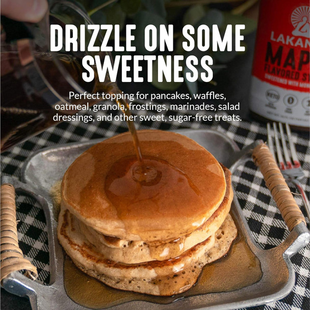 Lakanto Sugar Maple Syrup - Monk Fruit Sweetener, Keto Diet Friendly, Vegan, 1g Net Carbs, Pancakes, Waffles, Oatmeal, Coffee, Tea, Granola, Frosting, Marinade, Dressing (13 fl oz - Pack of 3)