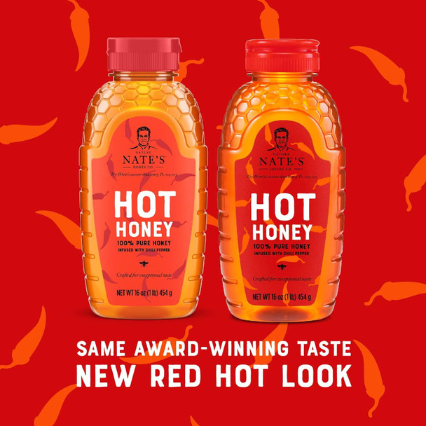 Nature Nate's Hot Honey: 100% Pure Honey Infused with Habanero Chili Pepper Flakes - 16 fl oz Nature Nate's Hot Honey: 100% Pure Honey Infused with Habanero Chili Pepper Flakes - 16 fl oz