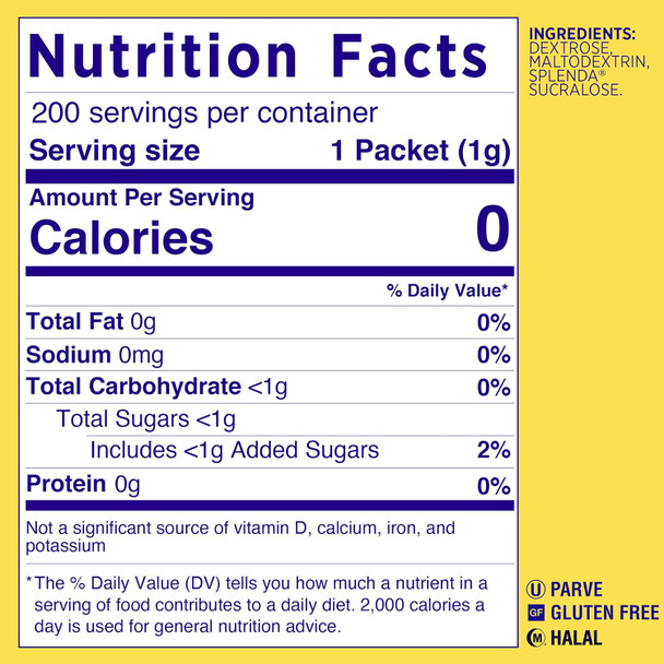 Splenda No Calorie Sweetener, 200 Count Packets (Pack of 2)