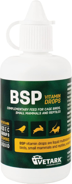 Bsp Vitamin Drops High Potency Liquid Vitamin Supplement For Birds, Reptiles, Wildlife & Rabbits 50Ml Bottlebsp