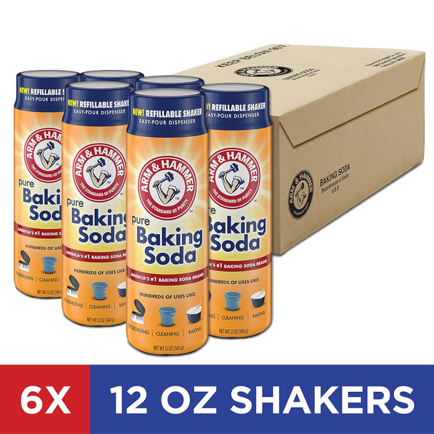 Arm & Hammer Baking Soda Shaker, 12 Oz (Pack Of 6)