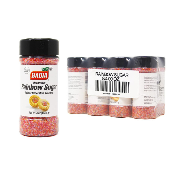 Badia Rainbow Sugar, 4 Oz (Pack Of 8)