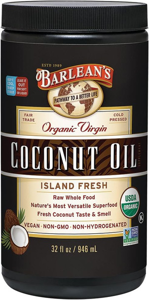 Barlean'S Organic Virgin Island Fresh Coconut Oil – Cold-Pressed, Fair Trade, Usda Organic, Non-Gmo, Vegan - 3